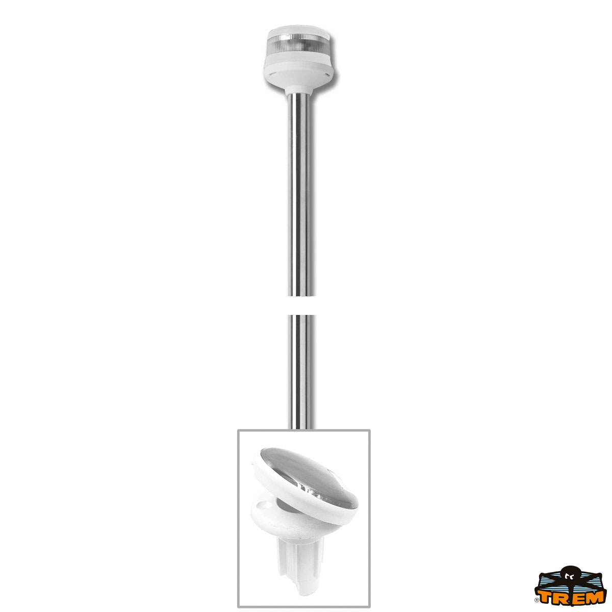 Immagine Asta fanale a led estraibile Gemini 360 con attacco in piano lunar colore bianco