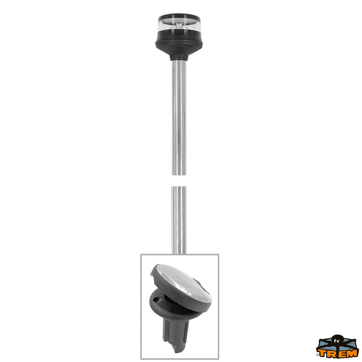 Immagine Asta fanale a led estraibile Gemini 360 con attacco in piano lunar colore nero