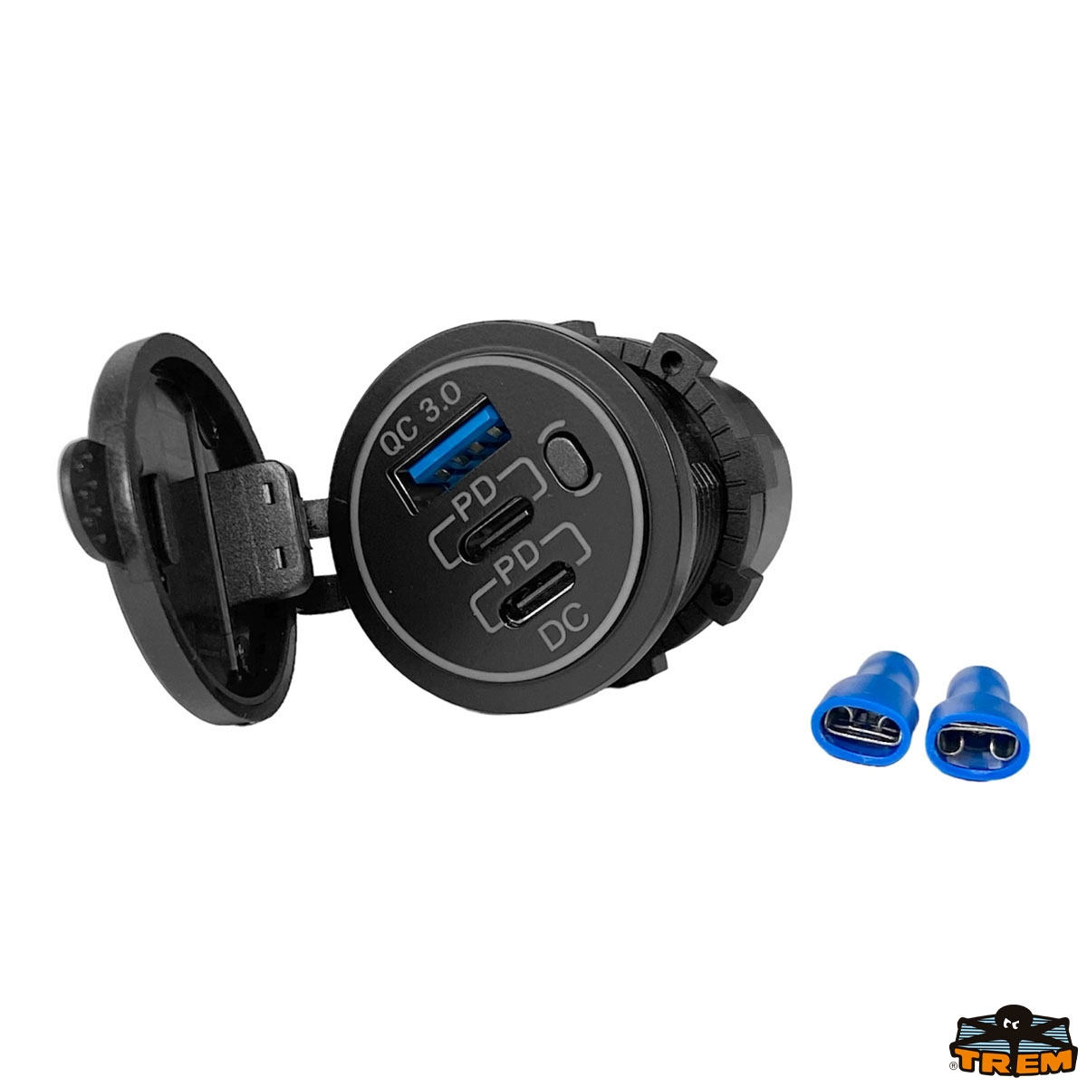 Immagine Presa usb 3.0 e doppia PD/Type C retroilluminata LED