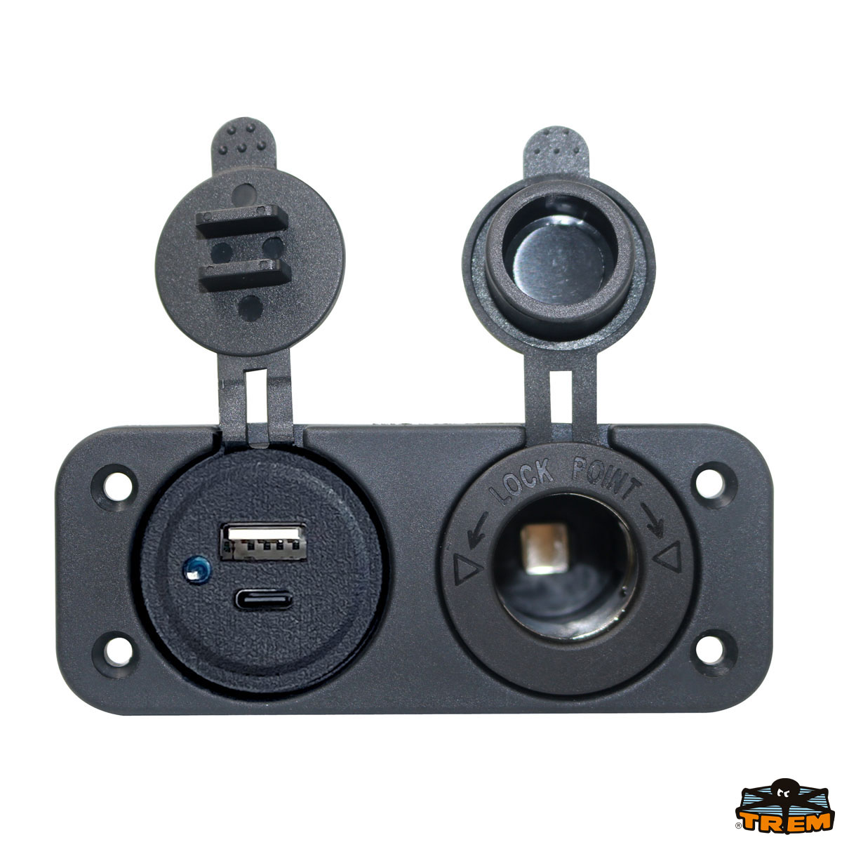 Immagine Presa incasso accendisigari e doppia USB Type A + Type C