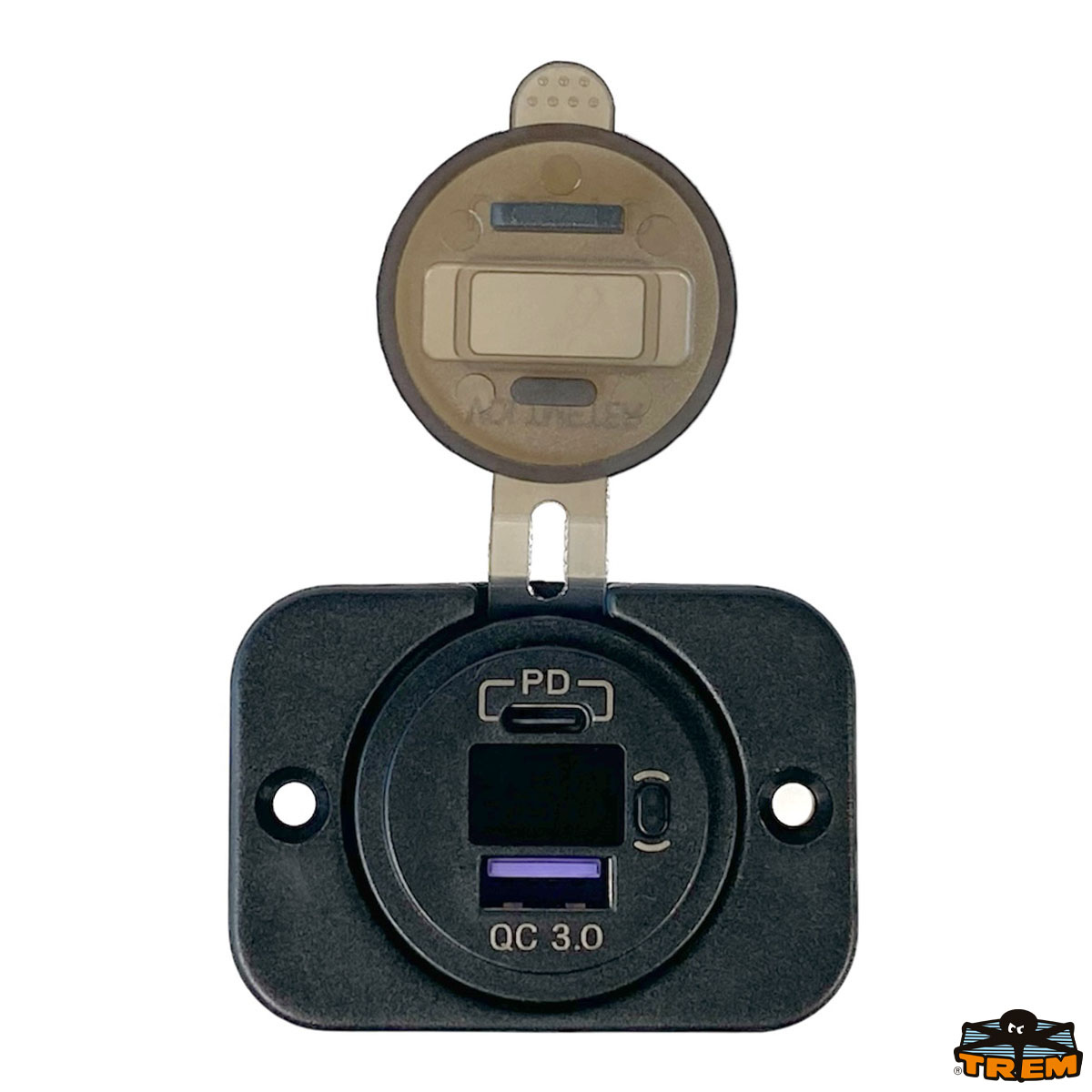 Immagine Presa di corrente con doppia USB A+C e voltmetro