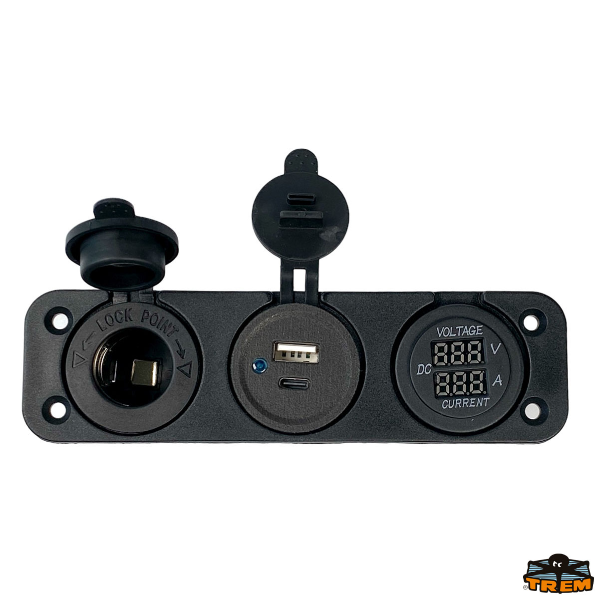 Immagine Voltmetro/Amperometro digitale ,Presa accendisigari e USB-A+USB-C