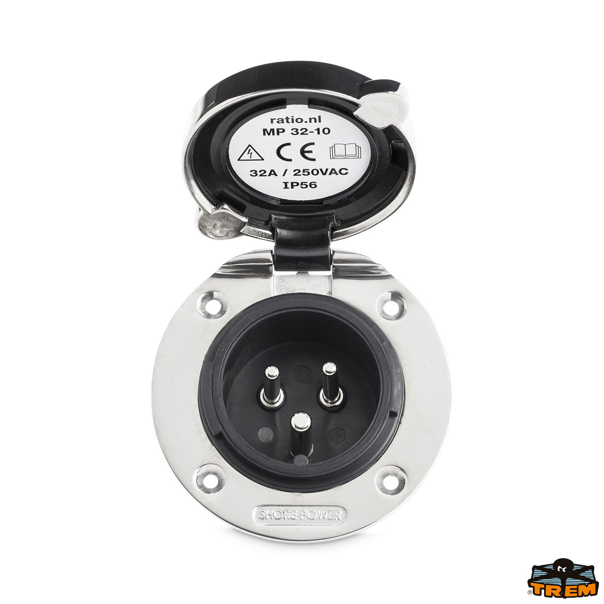 Immagine Spina da incasso in acciaio inox Aisi 316 IP56 32A