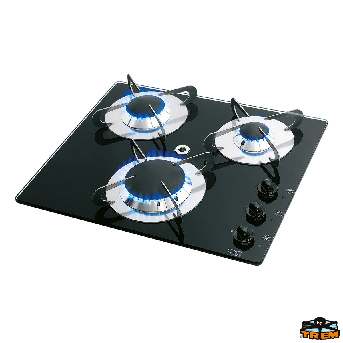 Immagine Piano cottura a gas da incasso in vetro a 3 fuochi