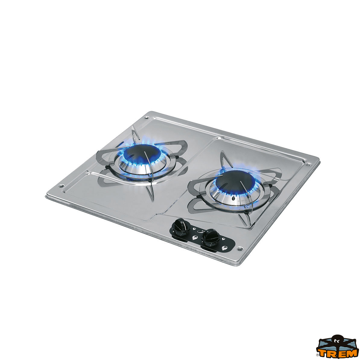Immagine Piano cottura a gas da incasso in acciaio inox a 2 fuochi