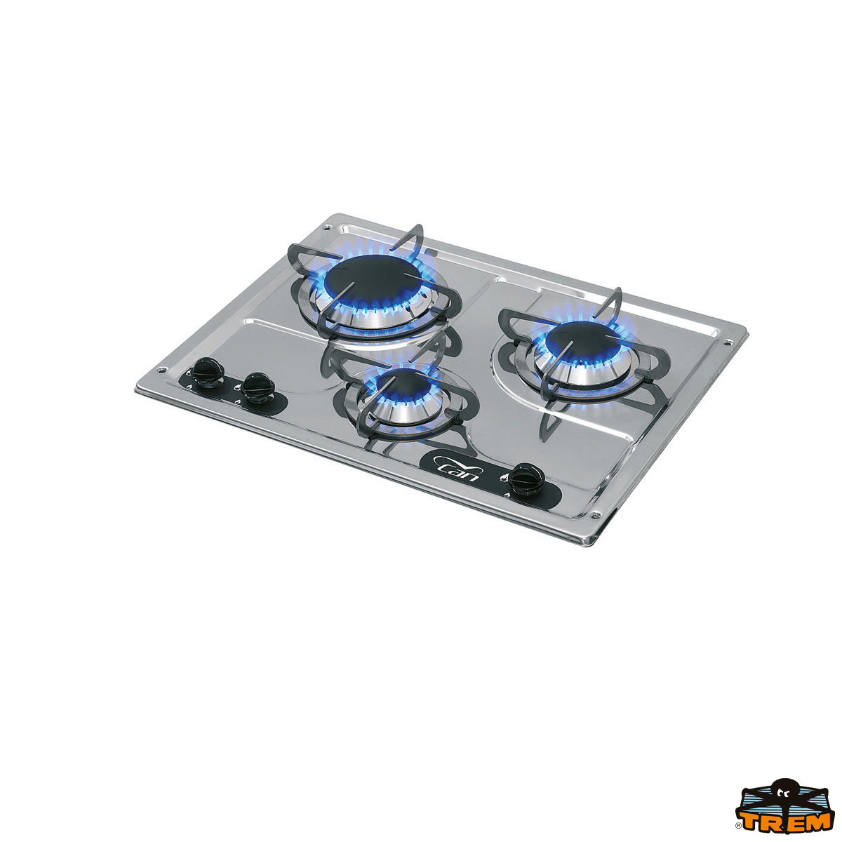 Immagine Piano cottura a gas da incasso in acciaio inox a 3 fuochi