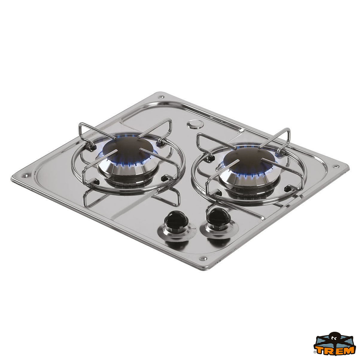 Immagine Piano cottura a gas da incasso in acciaio inox a 2 fuochi
