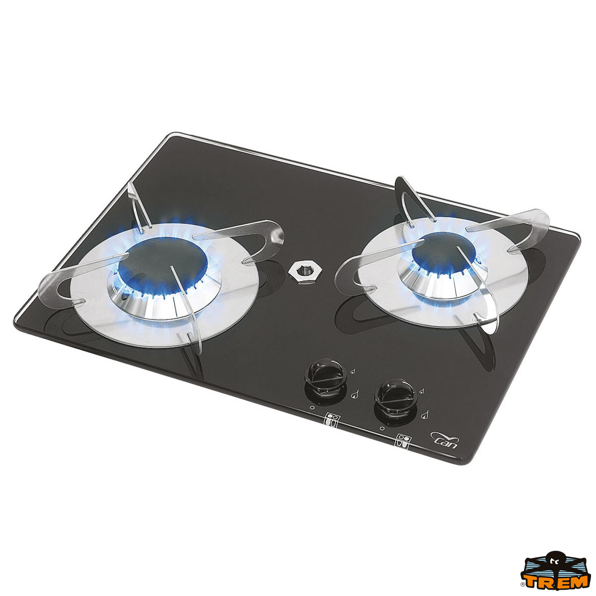 Immagine Piano cottura a gas da incasso compatto in vetro a 2 fuochi